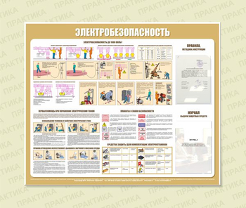 С22 Стенд электробезопасность (1200х1000 мм, пластик ПВХ 3 мм, алюминиевый багет золотого цвета) - Стенды - Стенды по электробезопасности - Магазин охраны труда Протекторшоп
